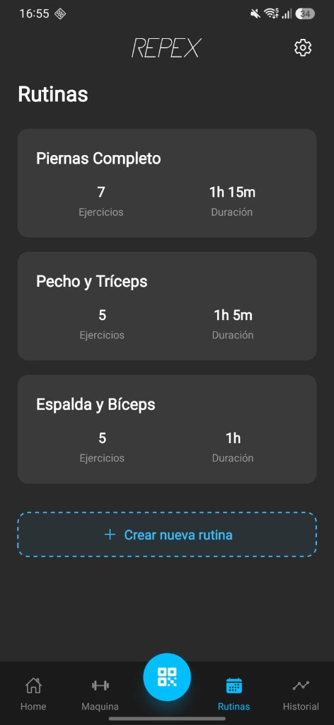 Gestión y creación de rutinas personalizadas